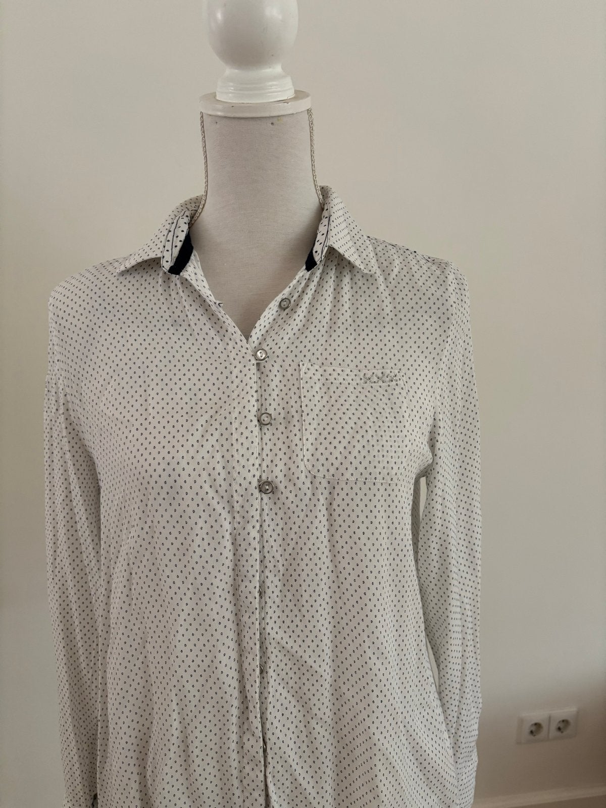L'Argentina Blouse Maat 36 - Wit met stippen, Verzenden, Zo goed als nieuw, Maat 36 (S), Wit