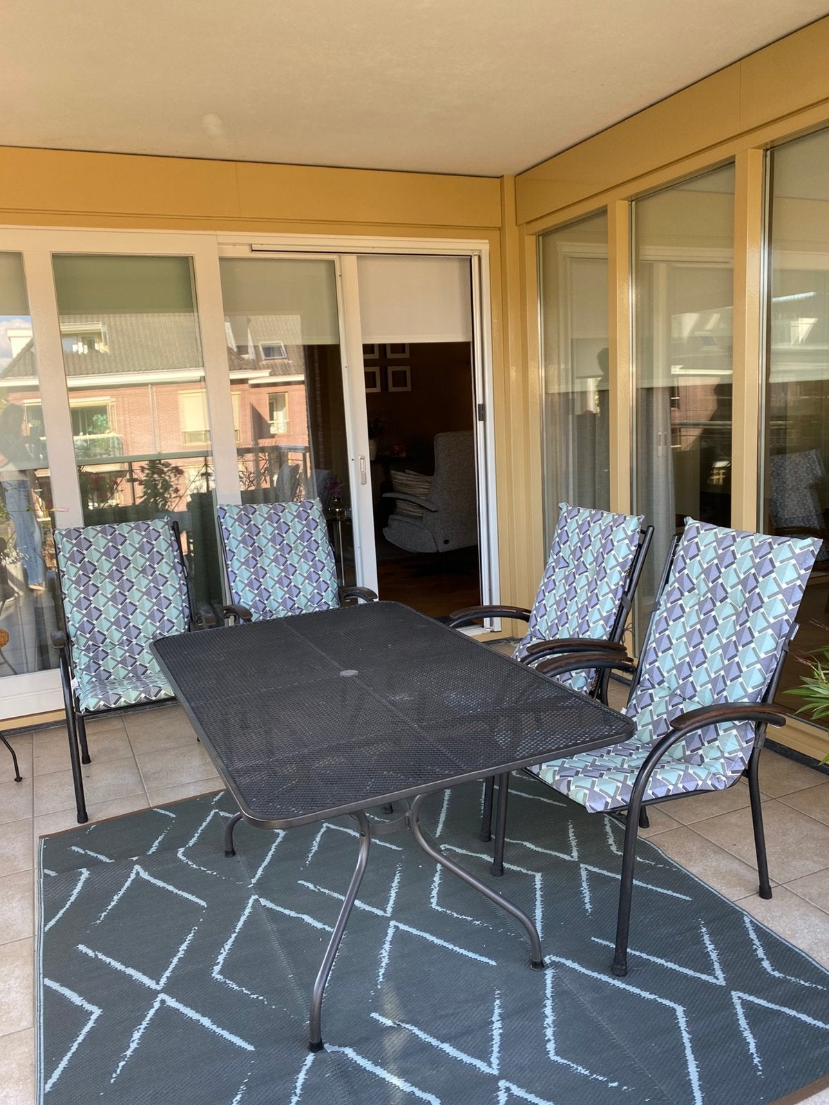 Kettler Metalen Tuinset tafel, 4 stoelen inclusief kussens, Ophalen, Gebruikt, Tuinset, Eettafel