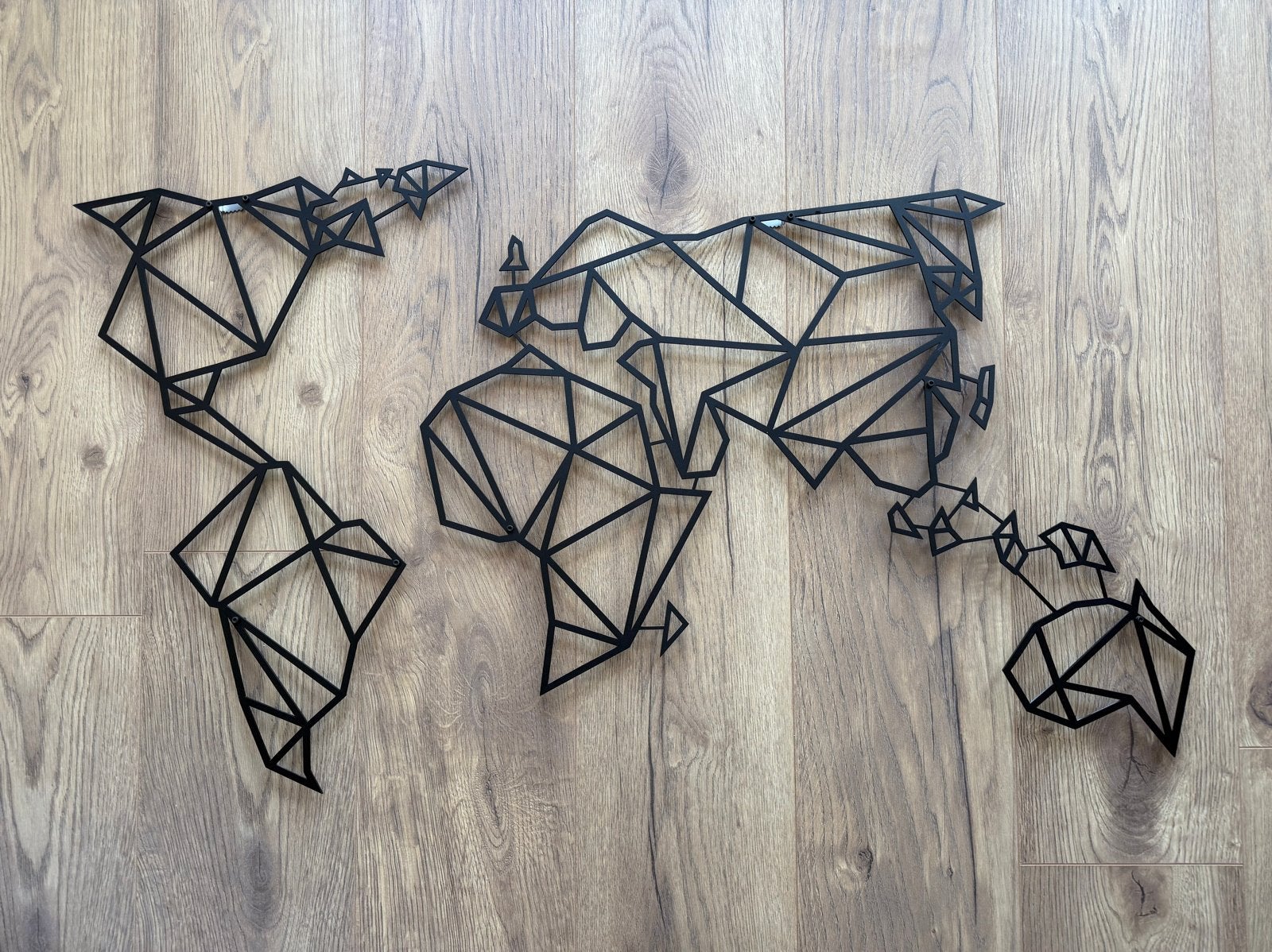 Wanddecoratie Wereldkaart Metaal Zwart, Metaal, Wandsculptuur, Zwart, Nieuw