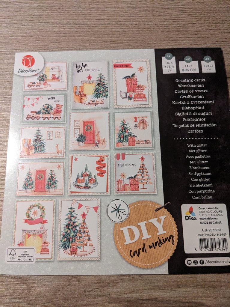 Wenskaarten kerst, DIY, uitdruk vellen, Ophalen of Verzenden, Nieuw, Kerst, Knipvel