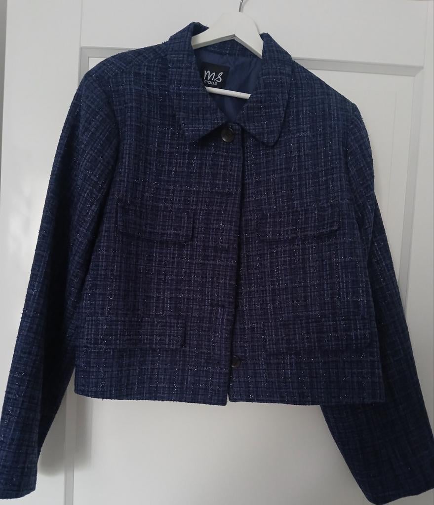 Kort jasje, Kleding | Dames, Jasjes, Kostuums en Pakken, Blauw, Maat 46/48 (XL) of groter, Nieuw, Ophalen of Verzenden
