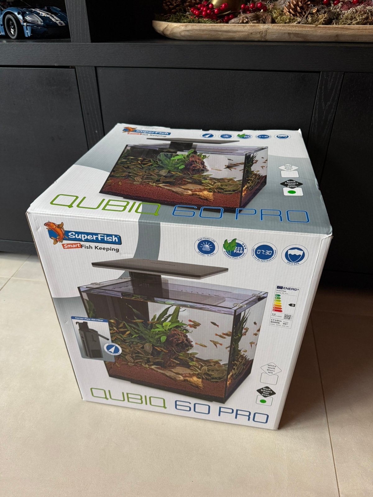 Nieuw Superfish Qubiq 60 Pro aquarium, 1 week gebruikt, Nieuw, Ophalen of Verzenden, Leeg aquarium, Superfish