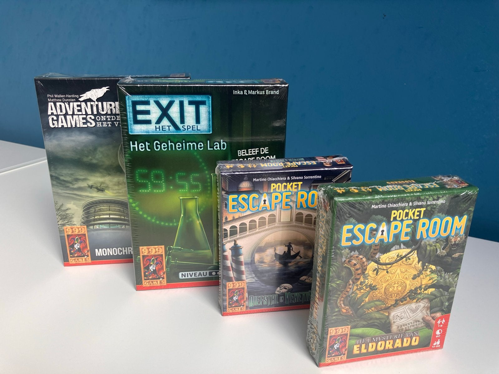 Vier nieuwe, ongeopende escape rooms bordspellen, Een of twee spelers, Ophalen of Verzenden, Nieuw