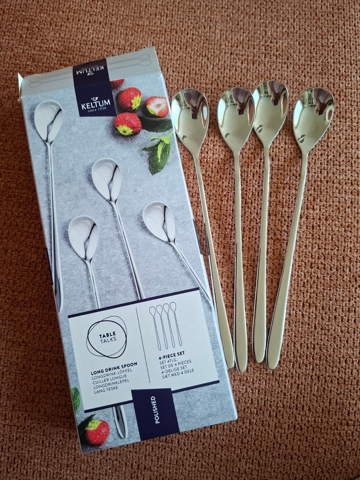 Keltum Longdrinklepels - 4-delige set - Nieuw in doos, Keltum, Nieuw, Ophalen of Verzenden, Rvs of Chroom