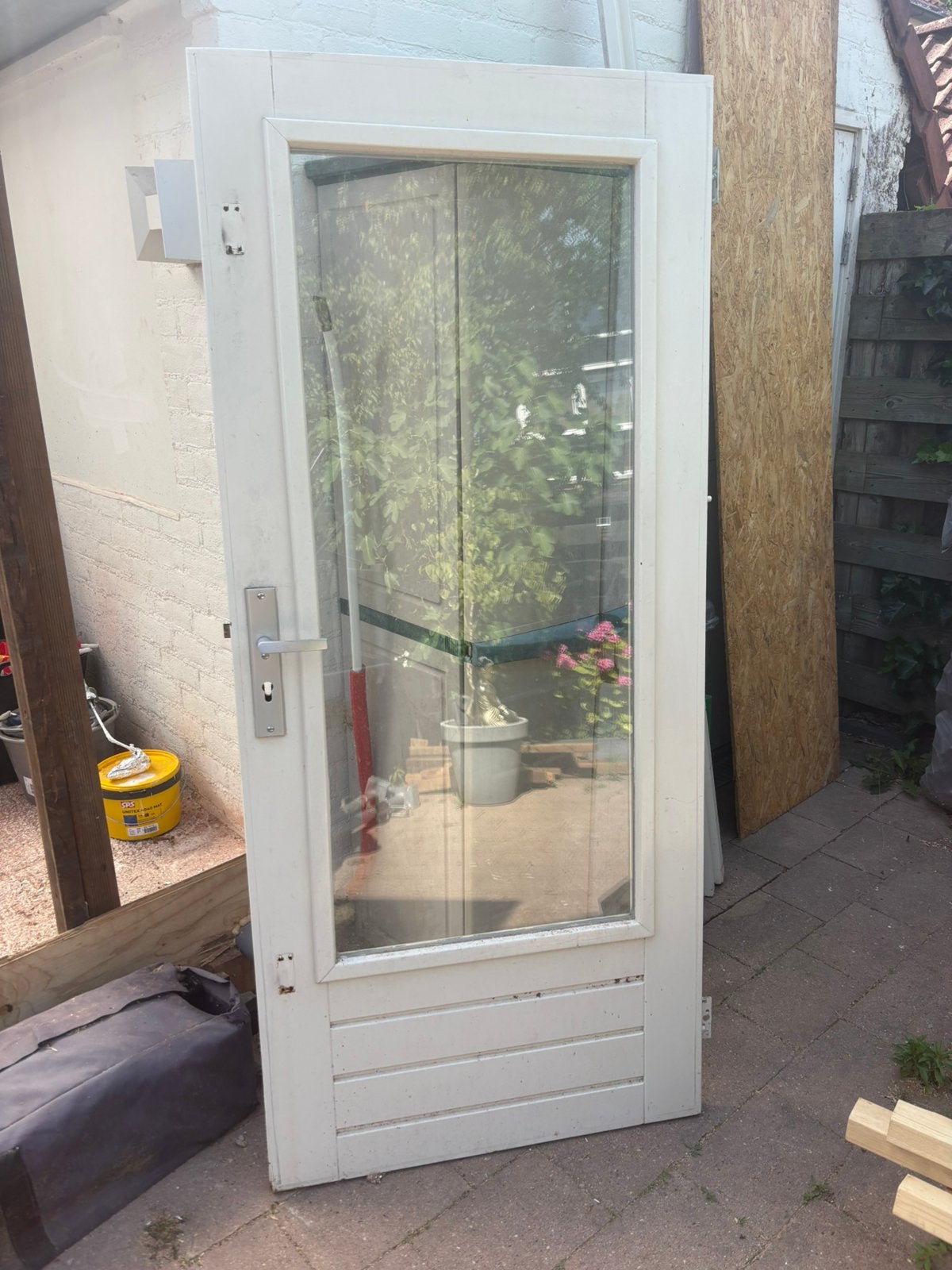 Hard houten deur 83x188 cm, Tuin en Terras, Ophalen, Gebruikt