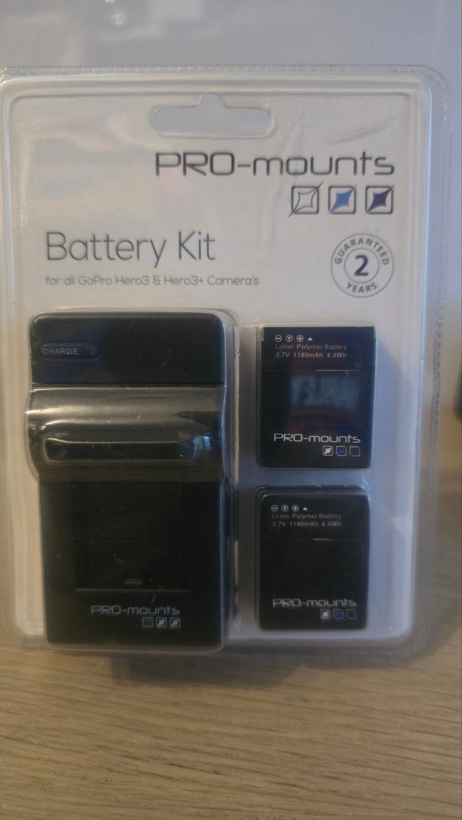 PRO-mounts Batterij Kit voor GoPro Hero3 & Hero3+ Camera's, Ophalen of Verzenden, Nieuw, Oplaadbaar