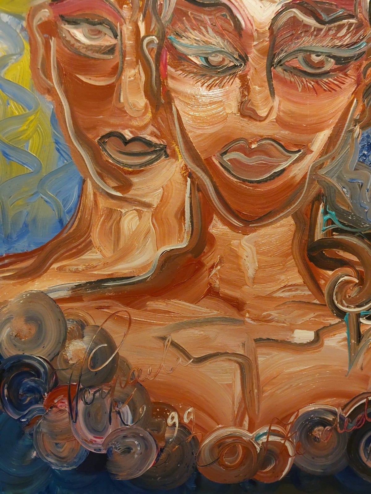Modern Portret Schilderij - Levendige Kleuren, Antiek en Kunst, Ophalen of Verzenden