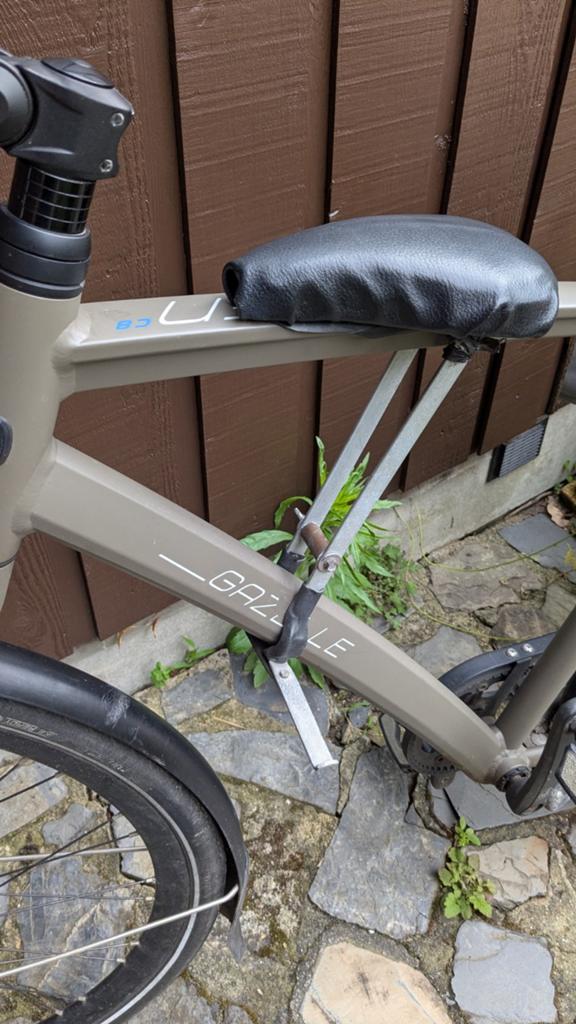 Fietsstoel/stang zadel, Ophalen of Verzenden, Gebruikt, Voetsteuntjes, Voorzitje