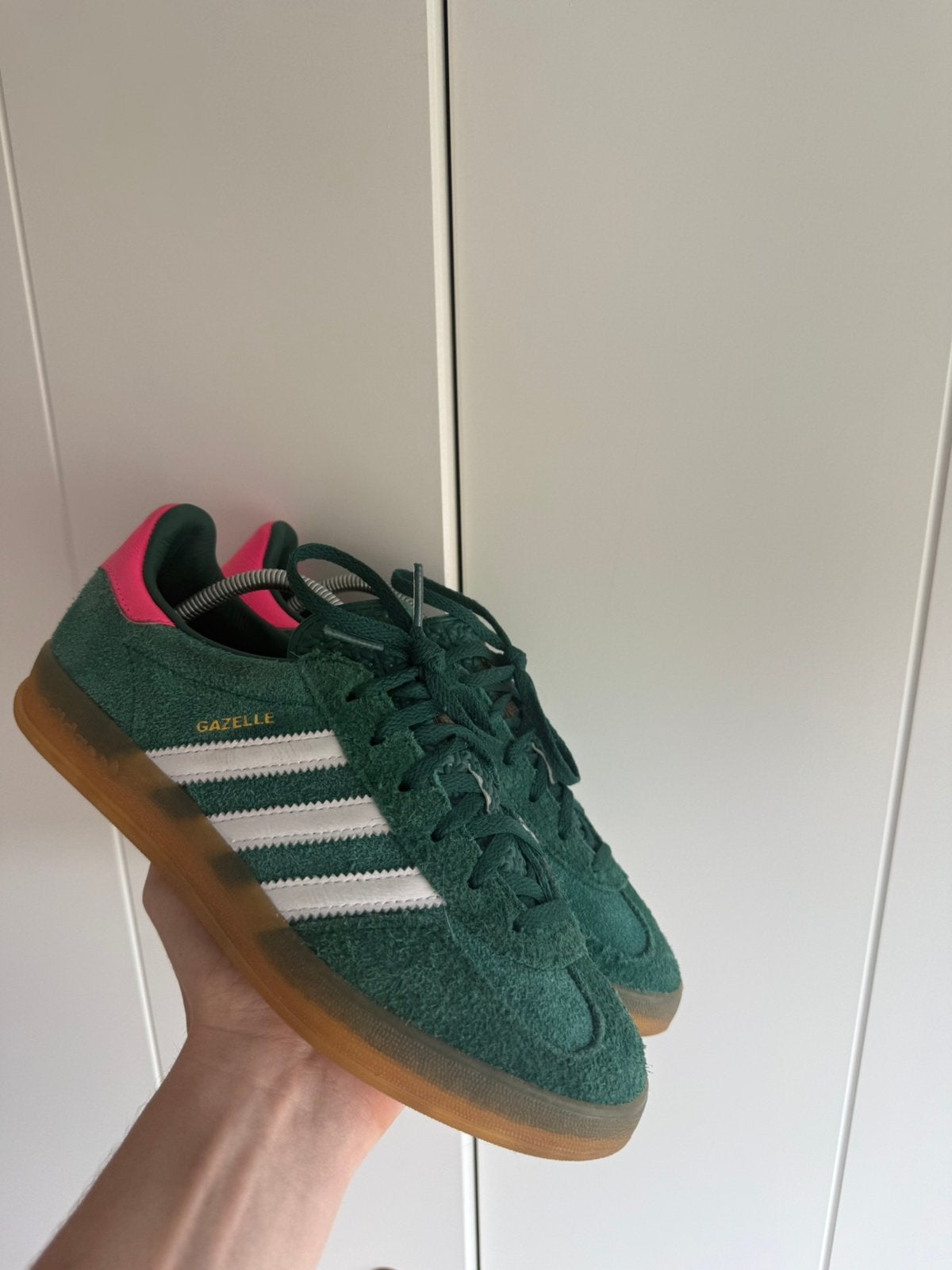 Adidas Gazelle Green/Pink Gum – maat 38 2/3, Ophalen of Verzenden, Groen, Sneakers of Gympen, Zo goed als nieuw