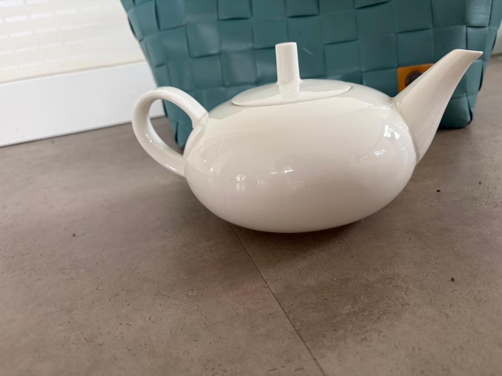 Theepot, Gebruikt, Steen/keramiek, Wit, Overige merken