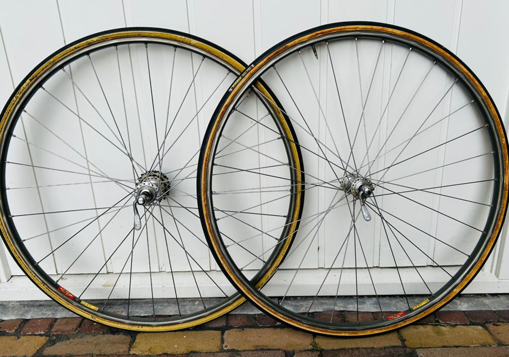 Campagnolo Record vintage wielset / Mavic GP4 velgen, Gebruikt, Aluminium, Racefiets, Ophalen