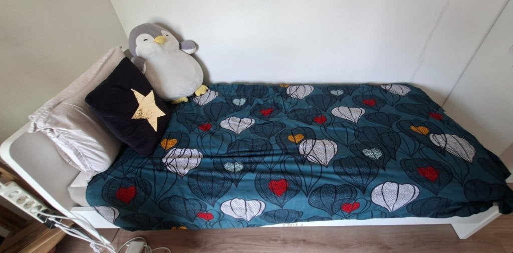 bed, Ophalen, Gebruikt, Eenpersoons, Wit
