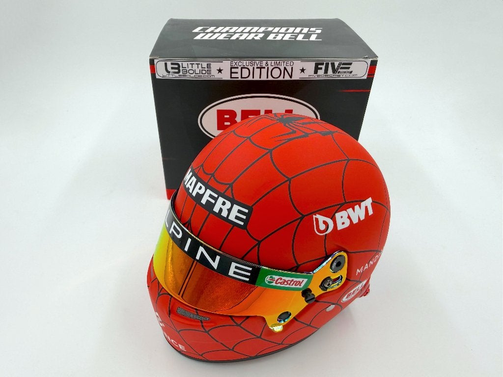 1/2 casque helmet helm F1 Ocon USA 2022 (Alpine) Spider-man, Ophalen of Verzenden, Nieuw, Formule 1