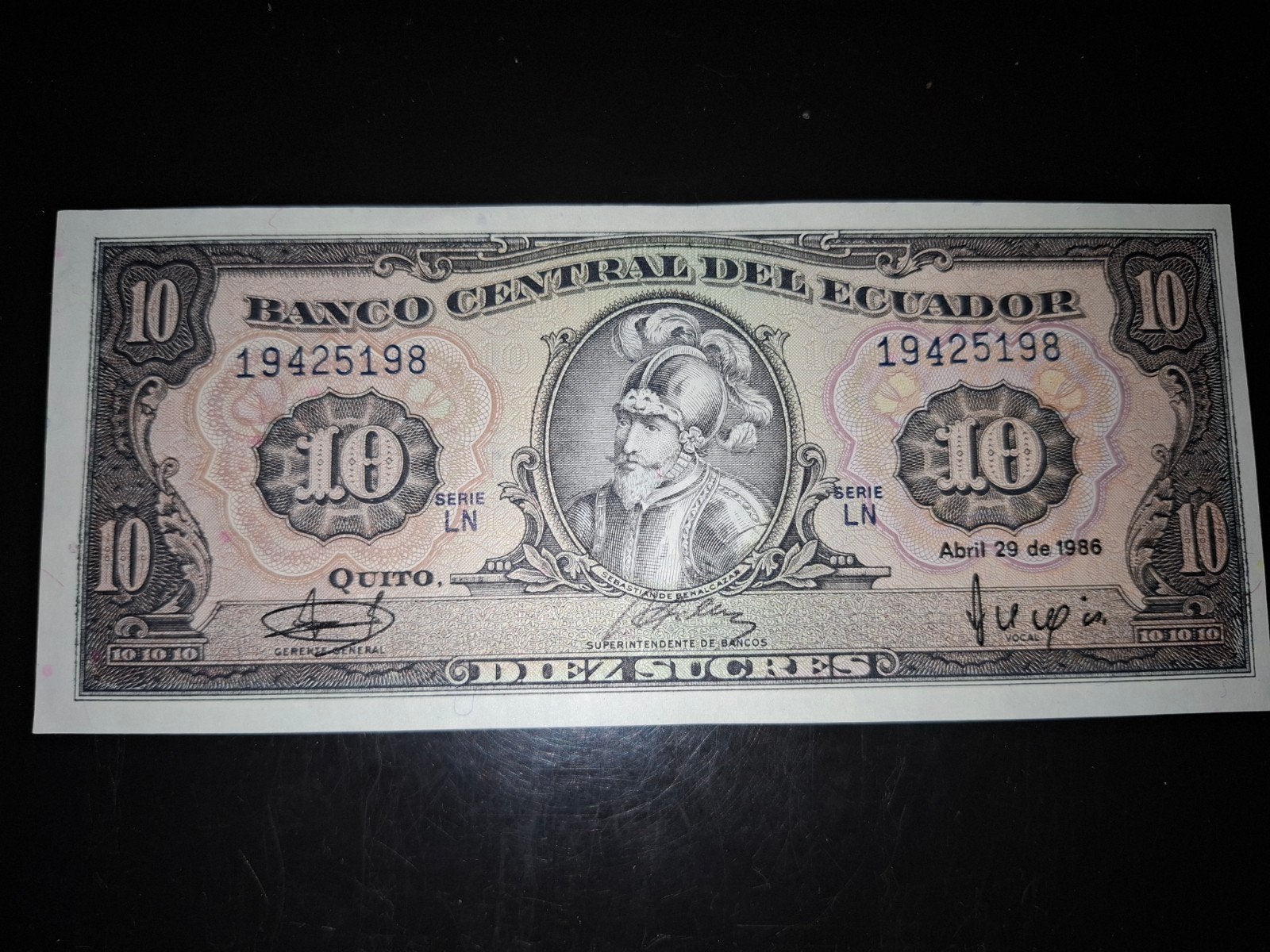 ### Ecuador 10 sucre 1986 ###, Ophalen of Verzenden