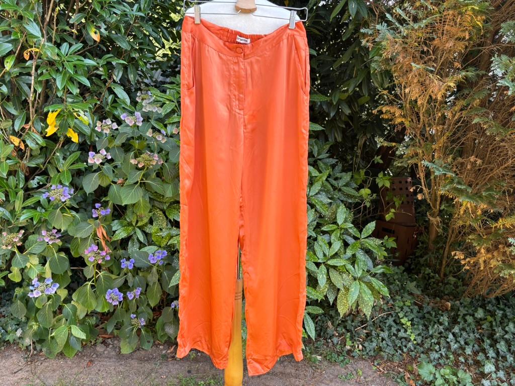 Est’Seven Bamber Trouser broek  XL 100% Zijde Look (NP €130), Kleding | Dames, Broeken en Pantalons, Est'Seven, Maat 46/48 (XL) of groter