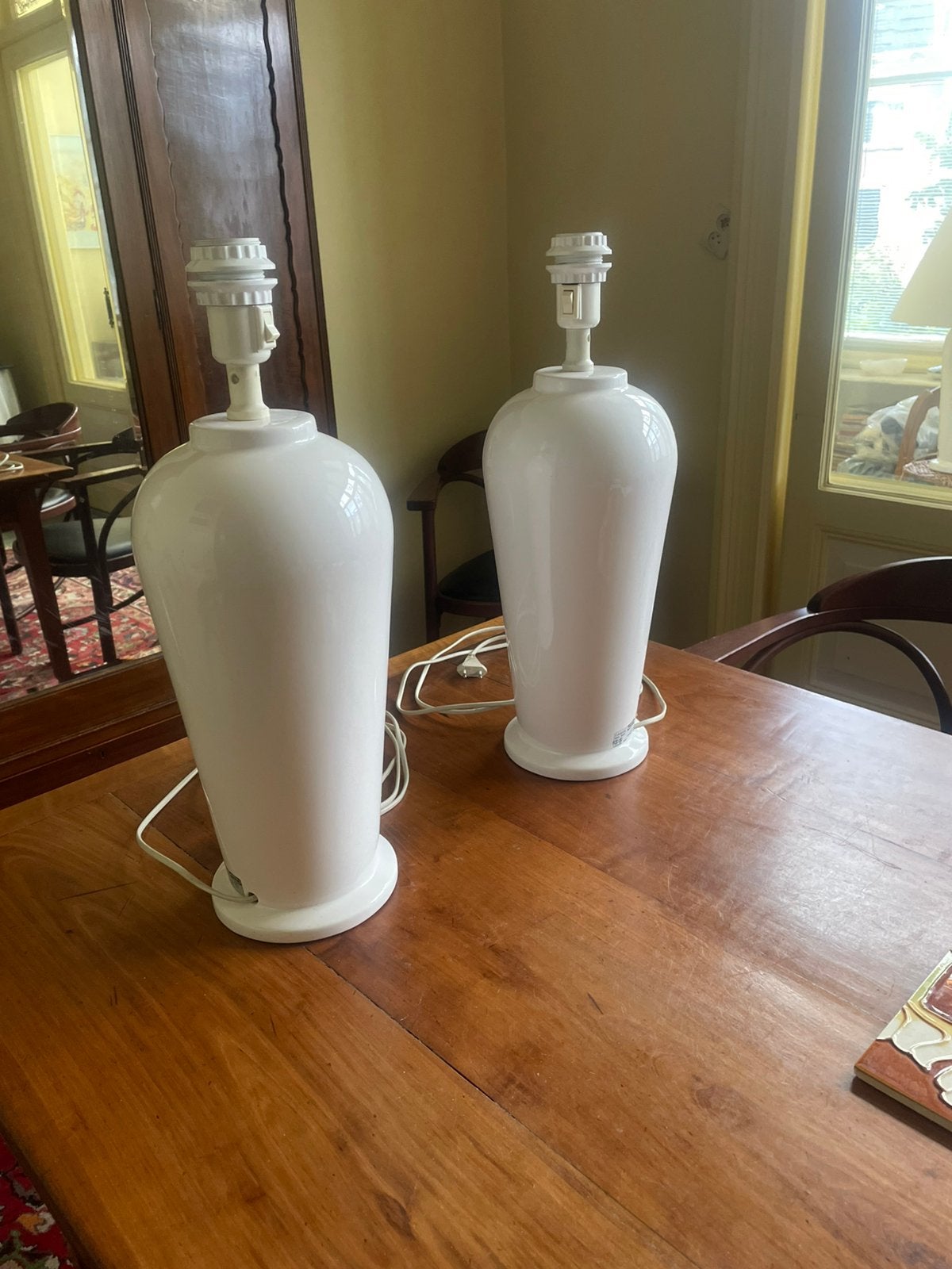 Ikea lampen vintage stijlvolle design wit aardewerk groot, Overige typen, Gebruikt, Keramiek, Met schakelaar