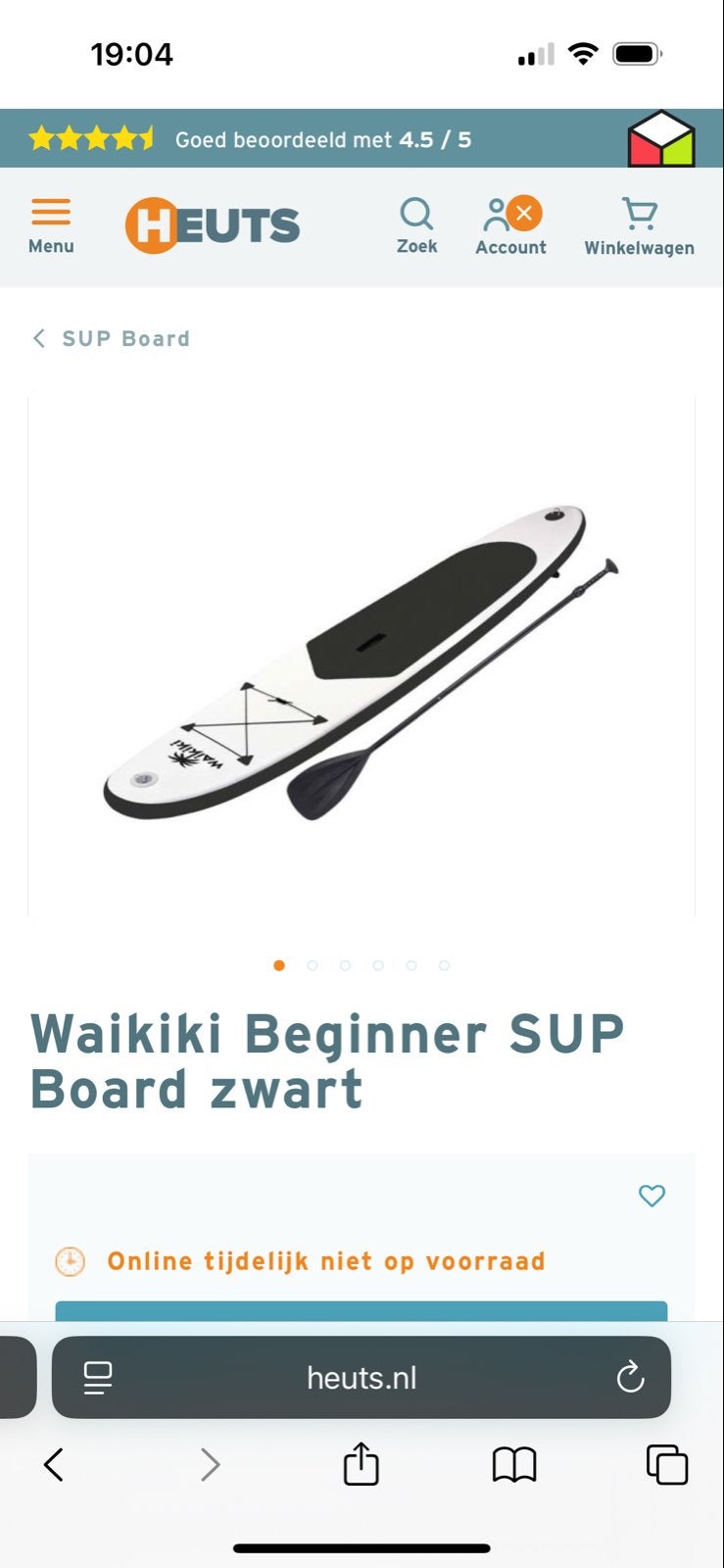 Waikiki Beginner SUP Board zwart - Compleet Pakket, Ophalen, Nieuw, SUP-boards