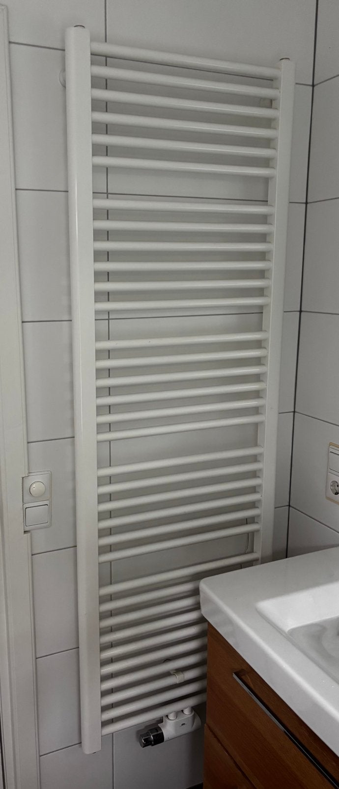Kermi Handdoekradiator Badkamer 60x180cm met blok, Ophalen, Gebruikt, Radiator, 60 tot 150 cm