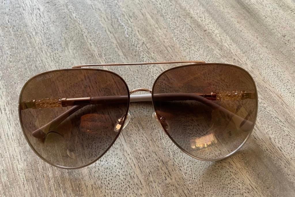 Chique Jimmy Choo Zonnebril met Kristallen Details, Sieraden, Tassen en Uiterlijk, Zonnebrillen en Brillen | Dames, Overige merken