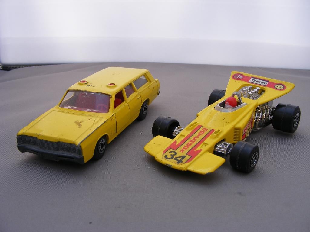Mercury commuter k46 speedkings lesney incompleet+ formule1, Hobby en Vrije tijd, Modelauto's | 1:43, Verzenden, Gebruikt, Auto