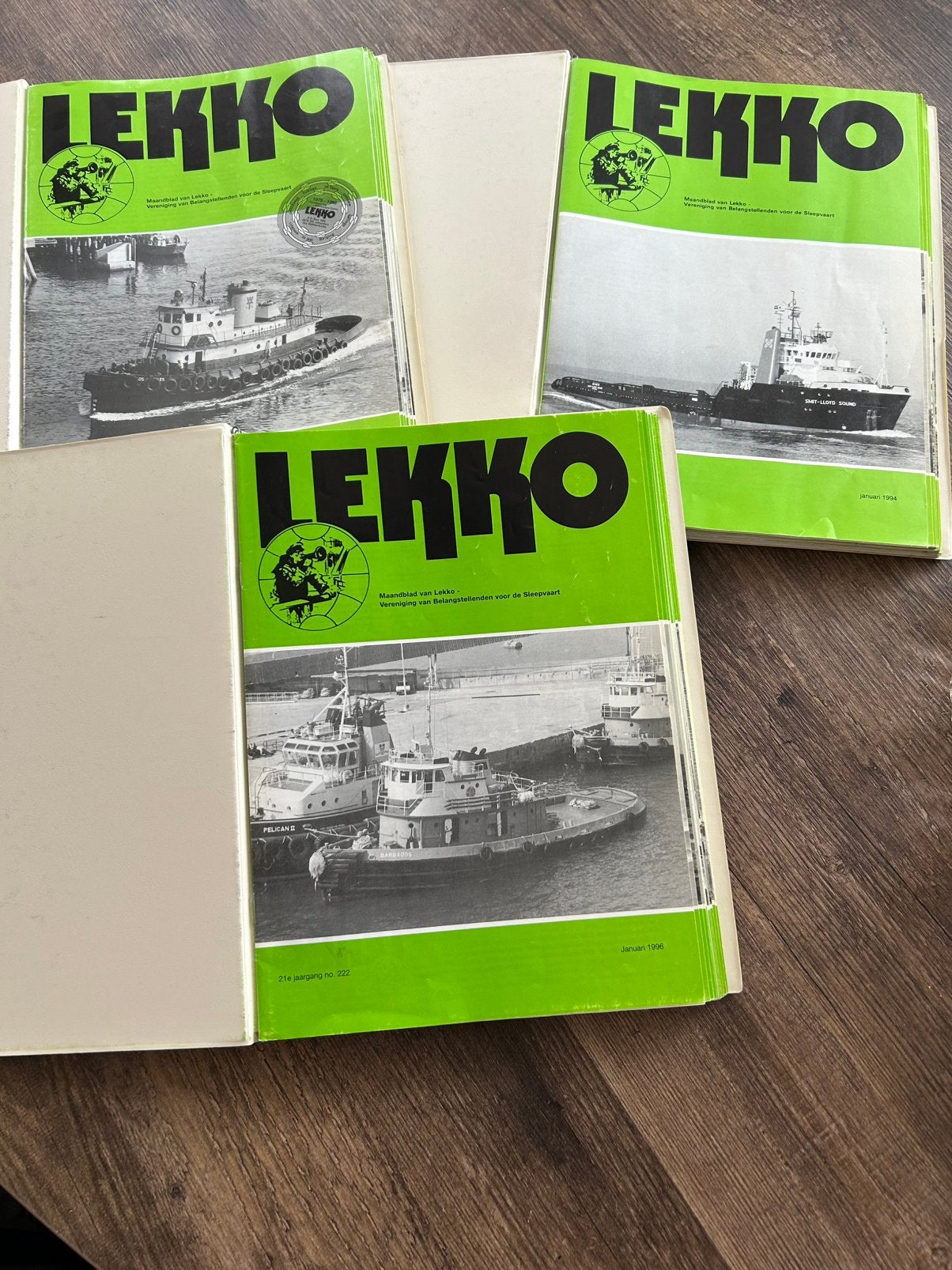 Ingebonden jaarboeken Lekko scheepvaart 1994,1995,1996, Ophalen of Verzenden, Boek of Tijdschrift