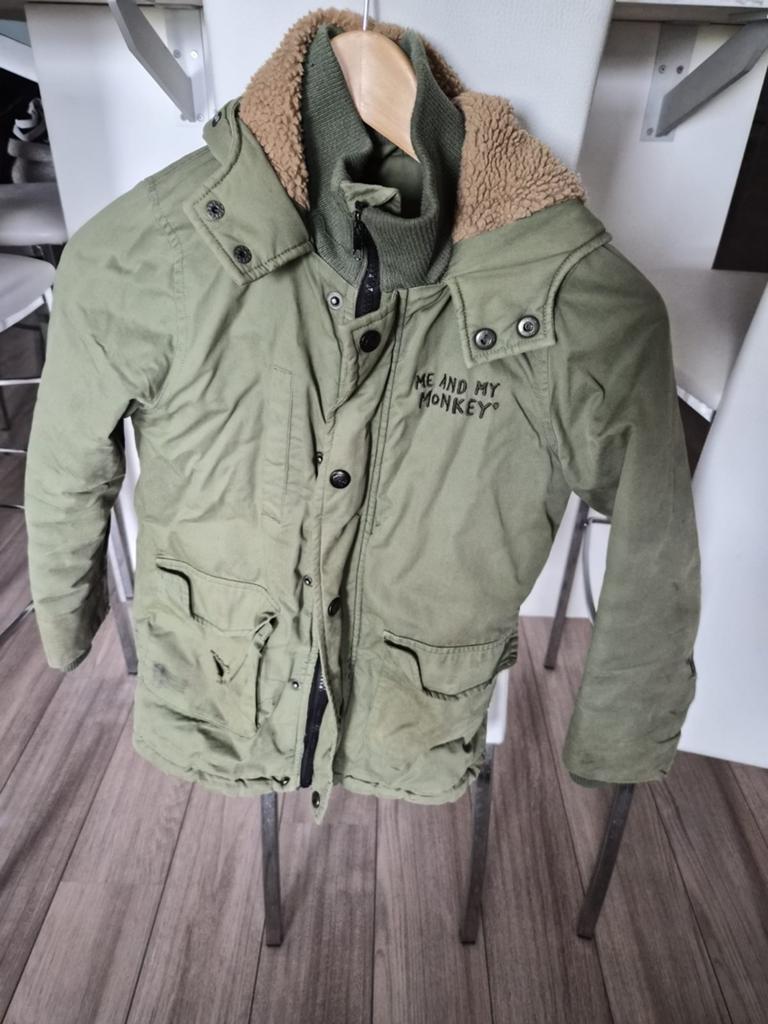 Stoere winterjas 'Me and My Monkey' maat 128 maat 8, Ophalen, Gebruikt, Me and My Monkey, Jongen