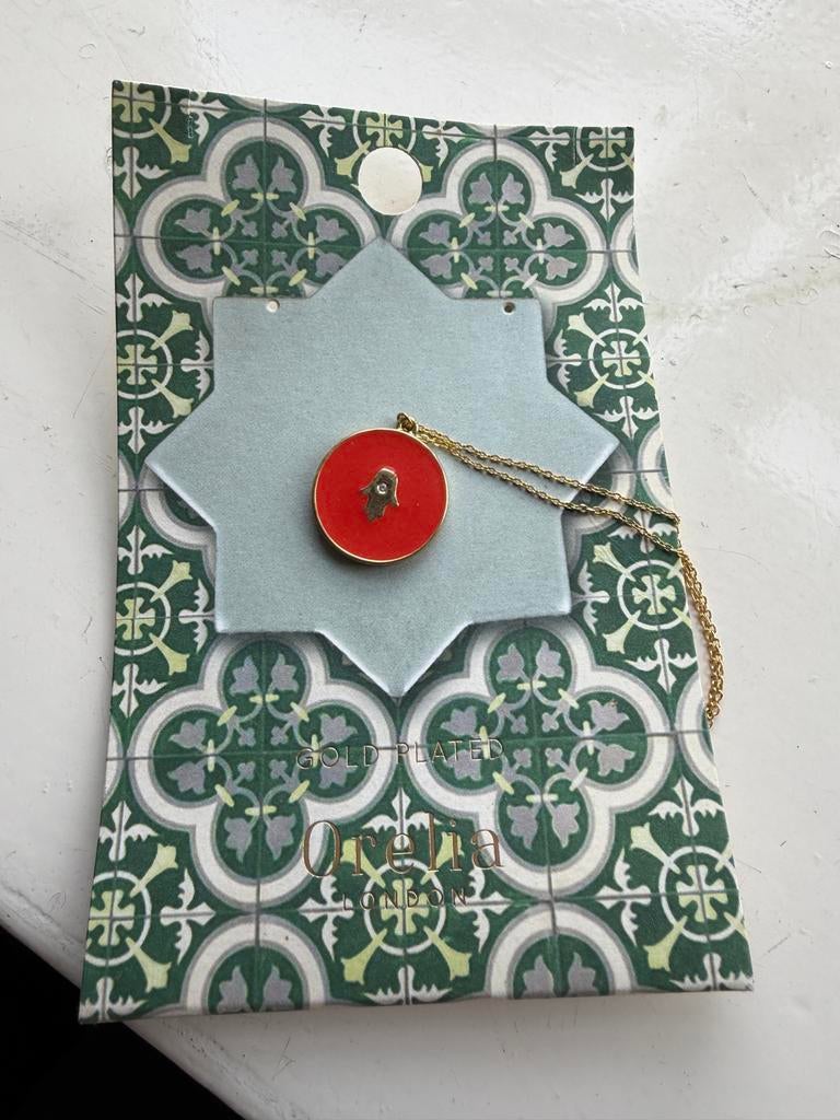 Goudkleurige ketting met Hamsa hand Fatima hanger, Nieuw, Ophalen of Verzenden, Goud, Overige materialen