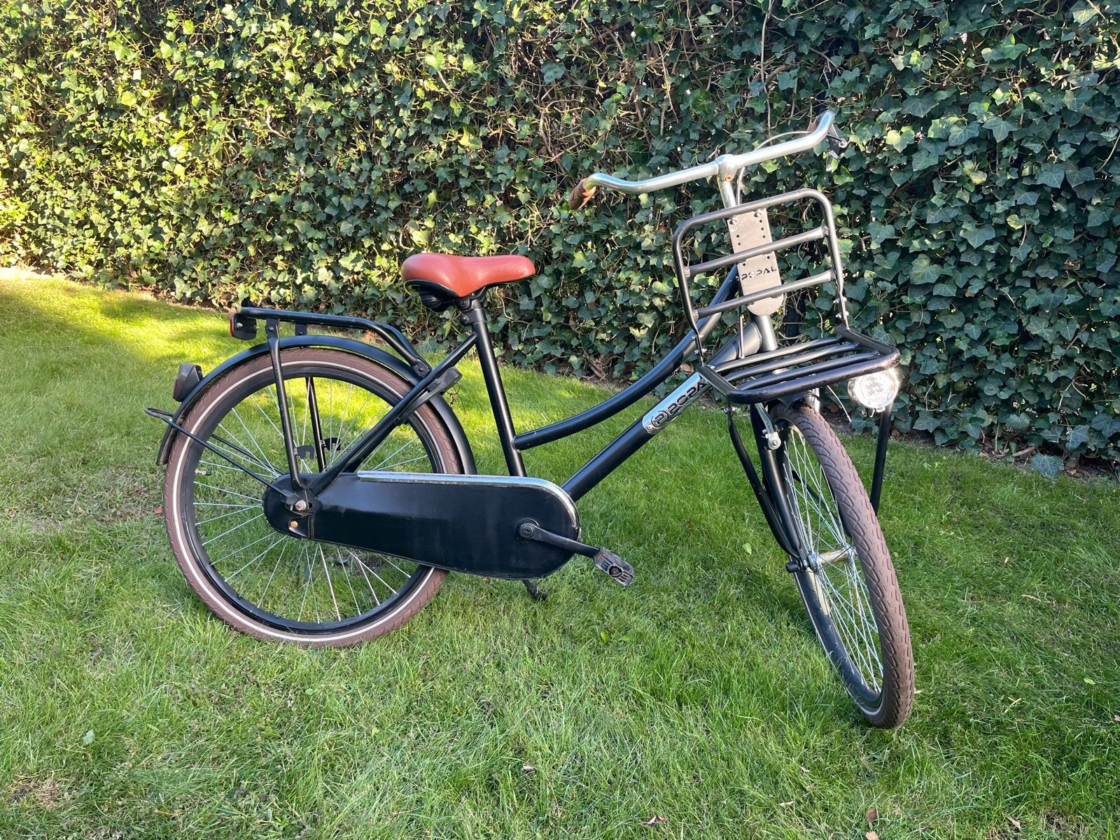 Popal fiets met voordrager - Zwart- 24 inch, Ophalen, Gebruikt, Terugtraprem, 24 inch