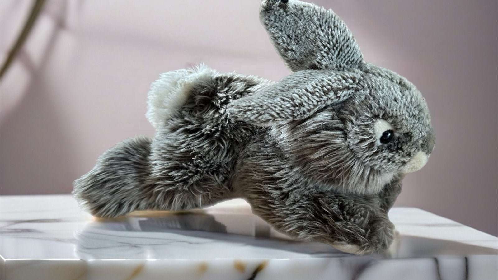 Teddy-Hermann realistische konijnenknuffel, Overige merken, Grijs, Konijn, Ophalen of Verzenden