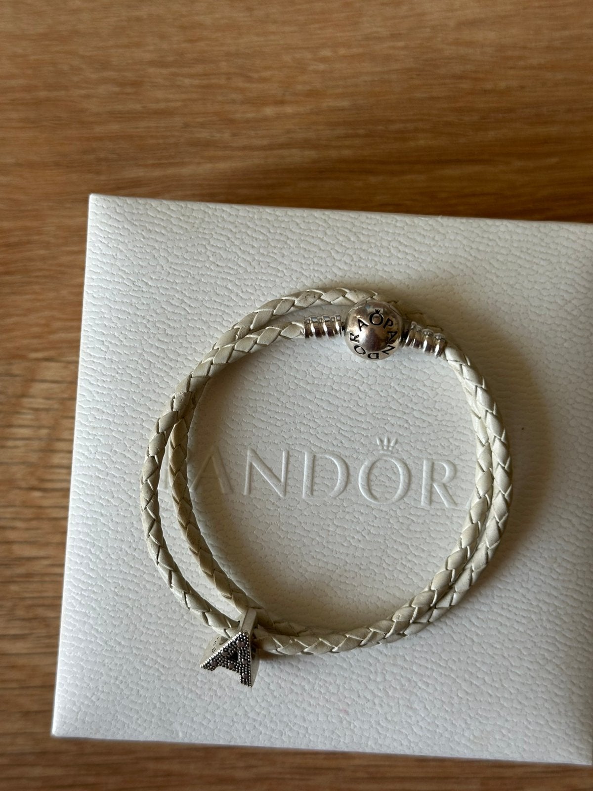Pandora armbandje leer, Ophalen, Zo goed als nieuw, Zilver, Leer
