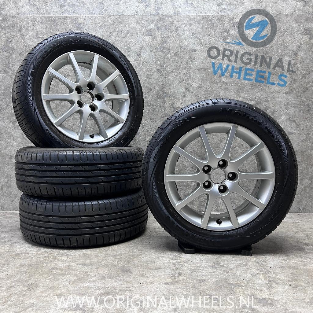 16 inch originele velgen + zomerbanden SAAB 9-5 / 9-3, 16 inch, Banden en Velgen, Ophalen of Verzenden, Saab