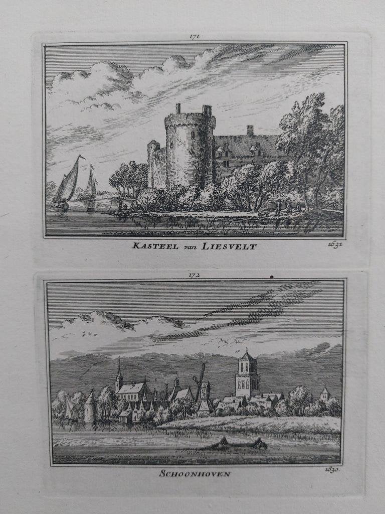 171-172 / Kasteel Liesvelt - Liesveld & Schoonhoven, Antiek en Kunst, Ophalen of Verzenden