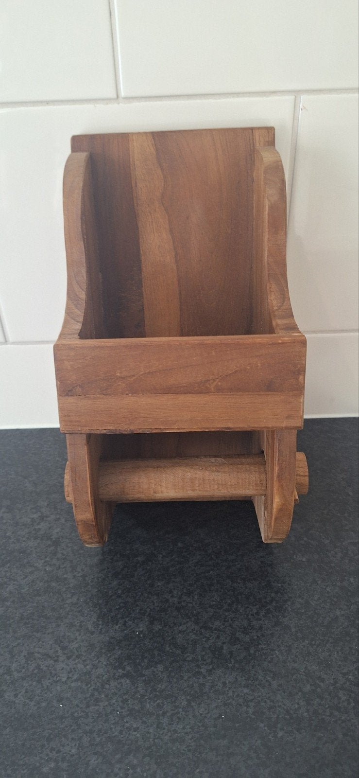 Mooie houten wc rolhouder., Ophalen of Verzenden, Gebruikt, Bruin, Overige typen