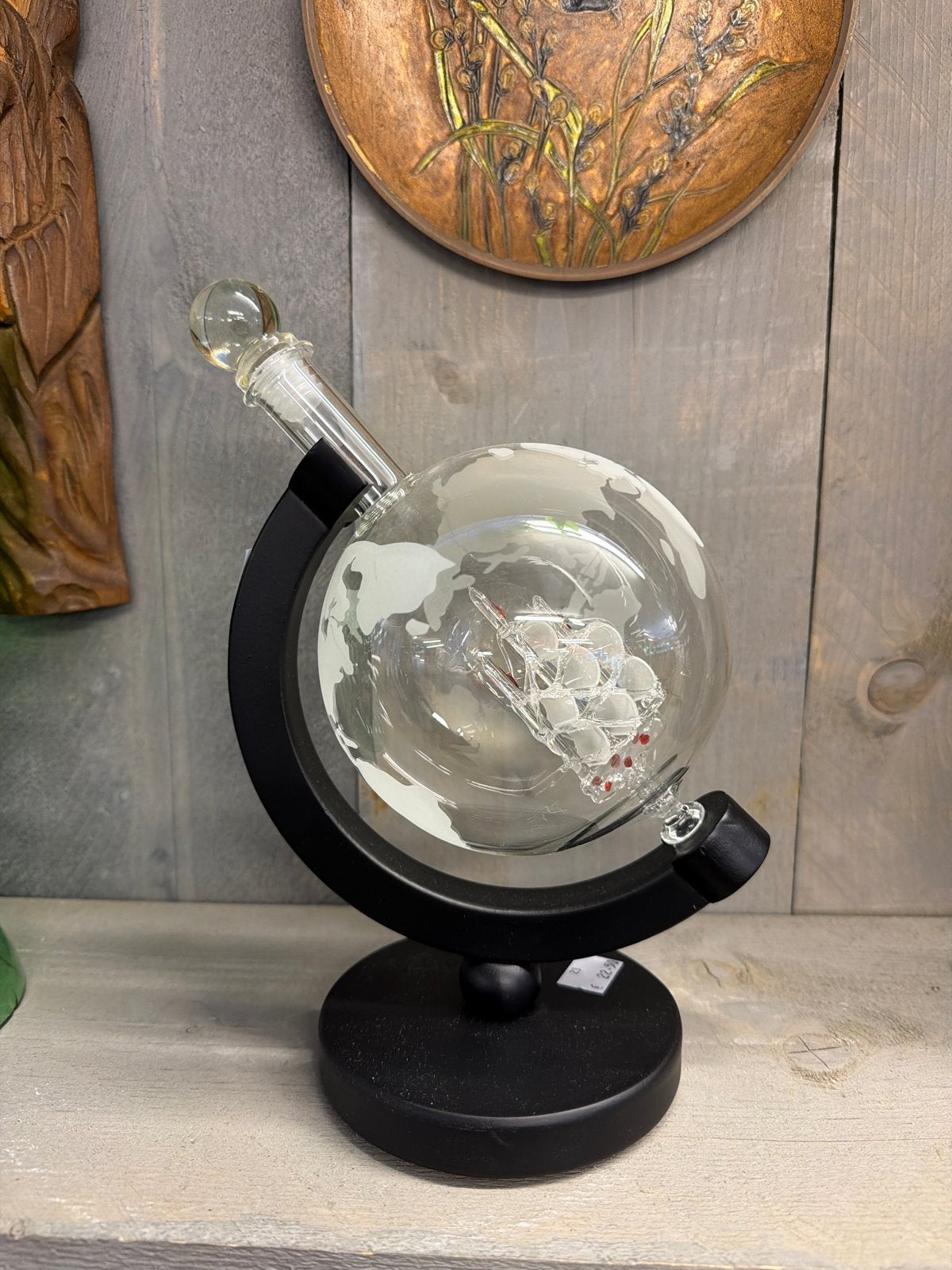 Unieke Glazen Wereldbol Karaf met Schip - Decanteerder, Antiek en Kunst, Antiek | Woonaccessoires, Ophalen