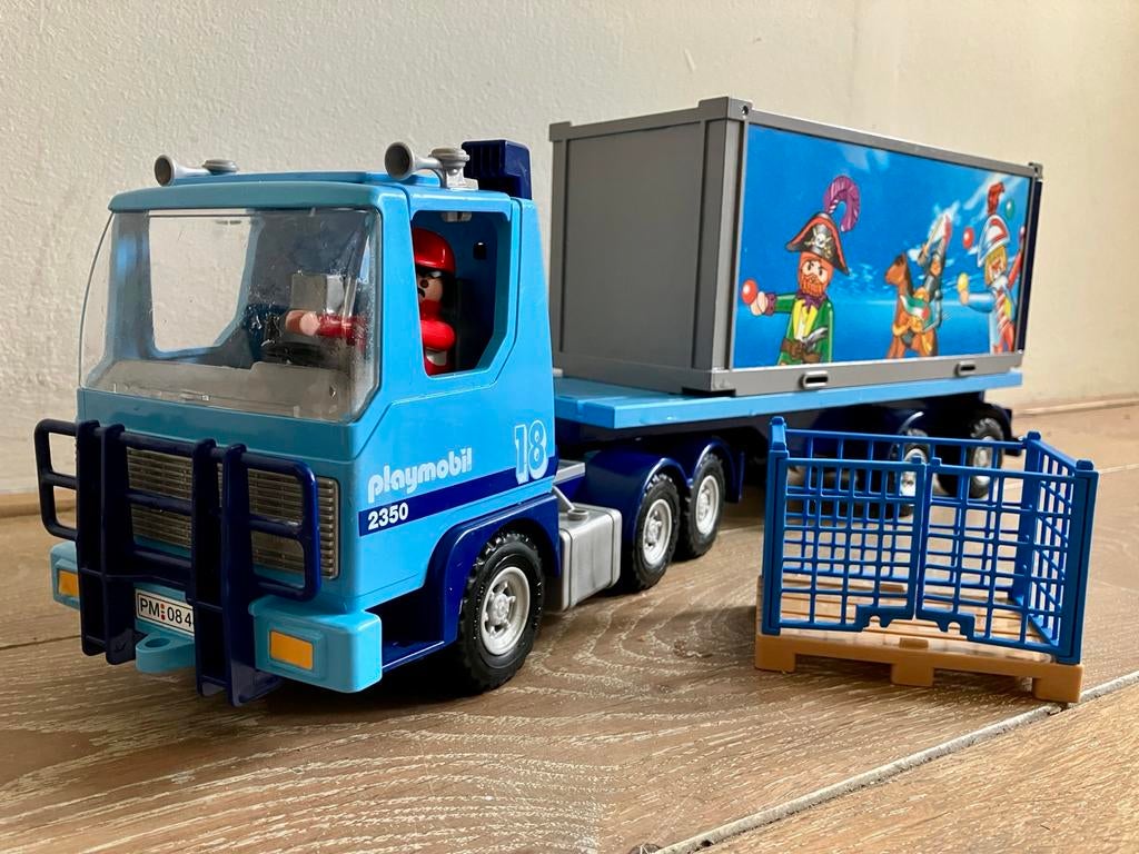 Playmobil Container Truck (2008) met chauffeur en accessoire, Verzenden, Gebruikt, Complete set