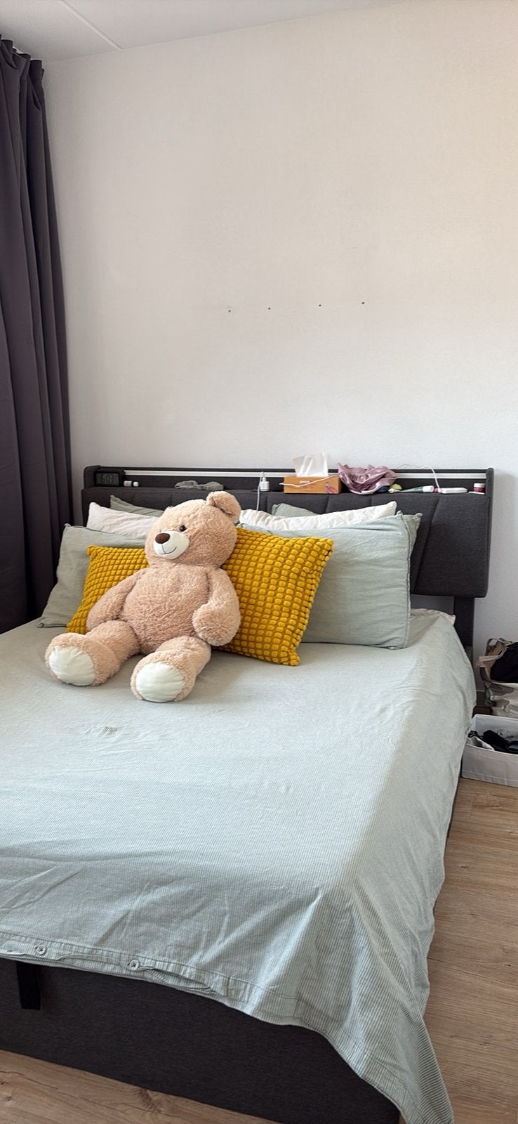 Container bed with led lights, Ophalen, Zo goed als nieuw, Tweepersoons, 160 cm