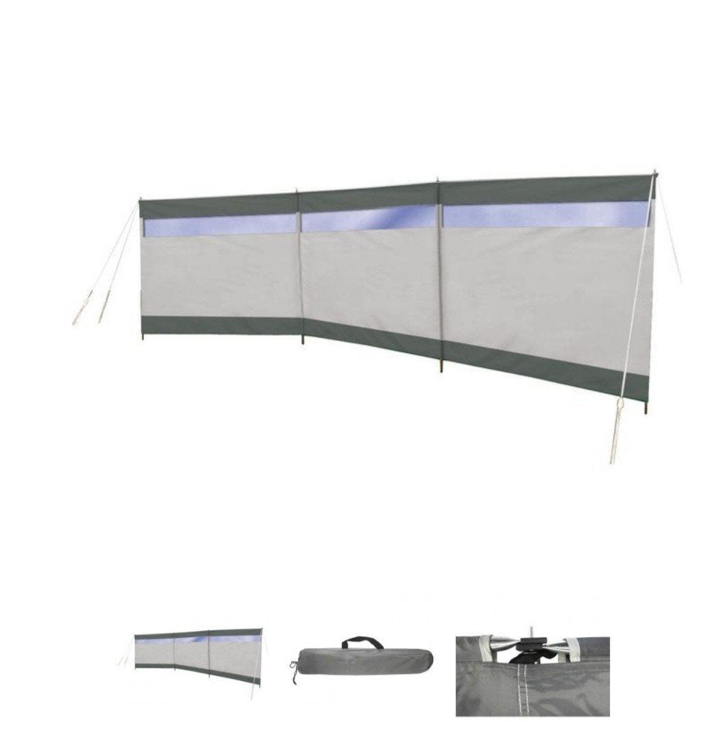 Bo-Camp windscherm solid met raam grijs 500x140 cm, Ophalen, Zo goed als nieuw