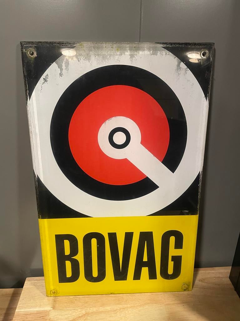 Vintage BOVAG Reclamebord - Uniek Garage Decoratie, Ophalen, Gebruikt, Reclamebord