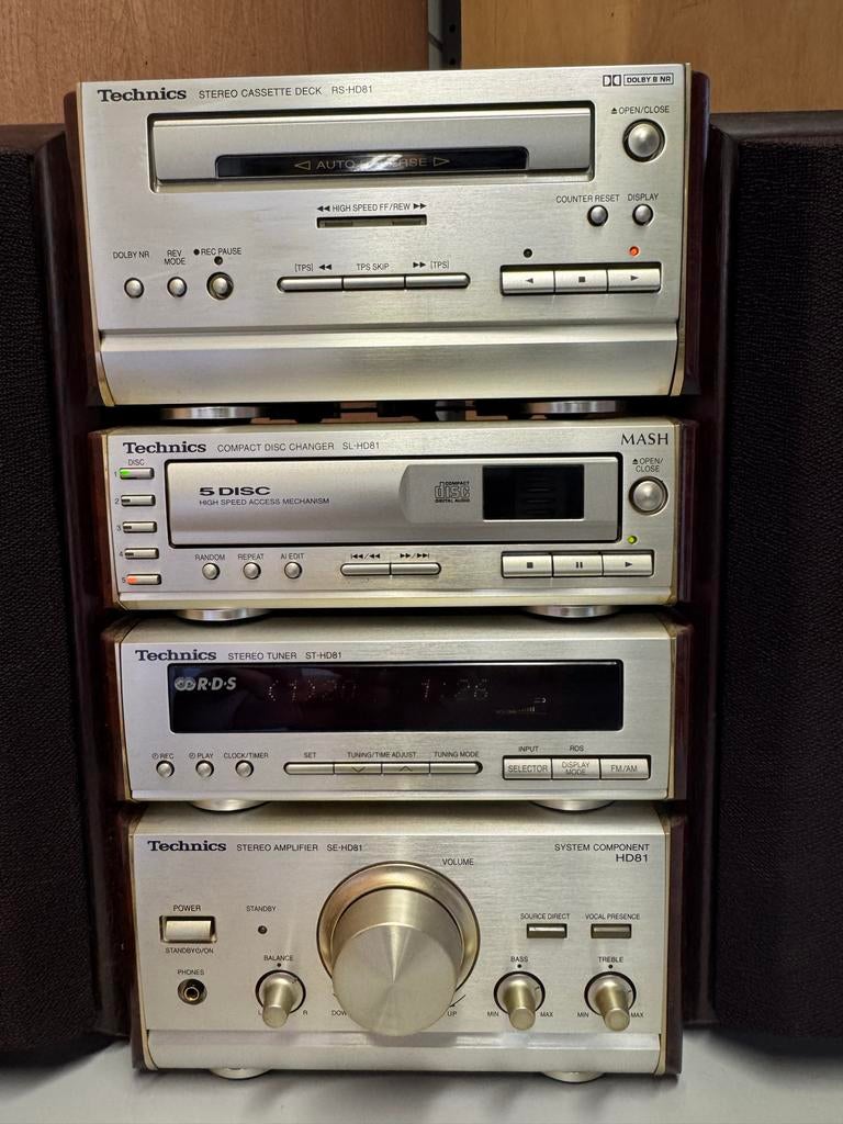 Technics Hifi Set met Cassettedeck, CD-wisselaar, Tuner, Ver, Technics, Gebruikt, Cassettedeck, Technics