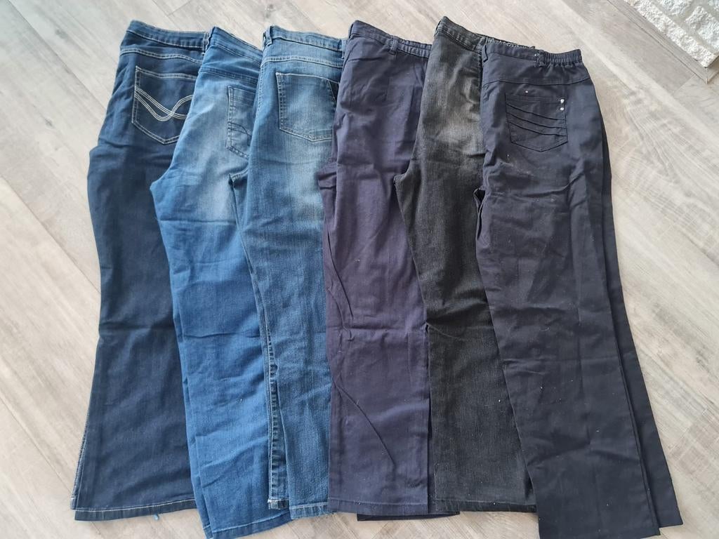 Dames spijkerbroeken, (europese) mt 23 (NL 46) (blauw/zwart), Blauw, Maat 46/48 (XL) of groter, Ophalen of Verzenden, Zo goed als nieuw