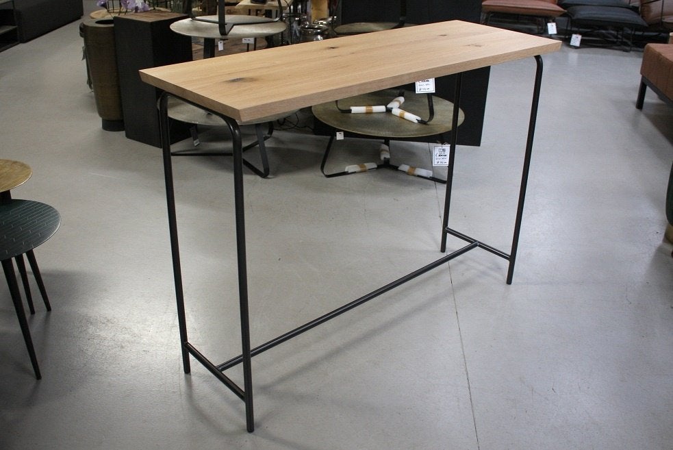 Mooie smalle bartafel JIMMY Jess Design metaal eikenhout, Huis en Inrichting, Ophalen, Nieuw