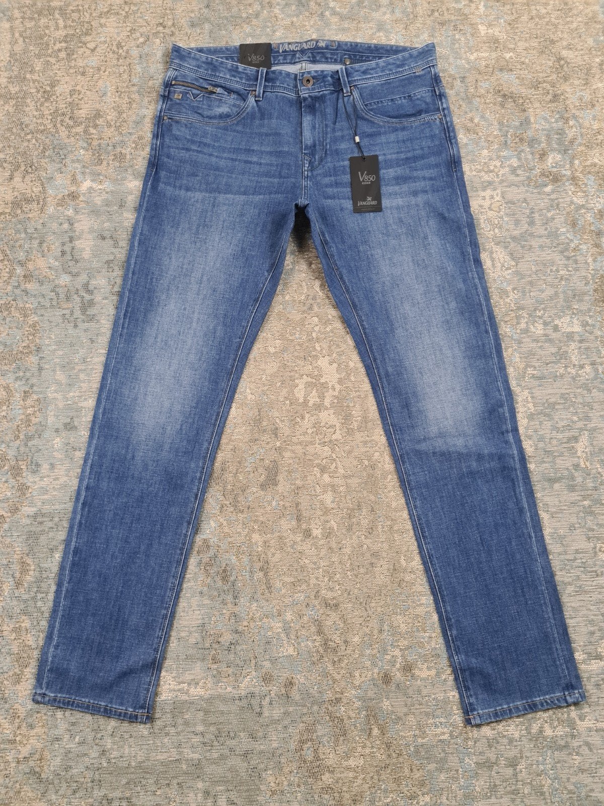 Vanguard V850 MBU W36 L34 NIEUW Slim STRETCH Bronno3634 Blue, W36 - W38 (confectie 52/54), New Yorkstraat 50, 1175 RD Lijnden