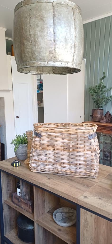 Grote rieten vensterbank mand XL - 53x20x40 cm, Huis en Inrichting, Gebruikt, Mand, Ophalen of Verzenden, Riet