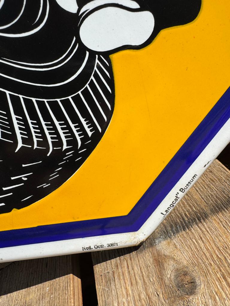 Michelin banden emaille reclame bordje, Verzamelen, Reclamebord, Gebruikt, ., Ophalen of Verzenden