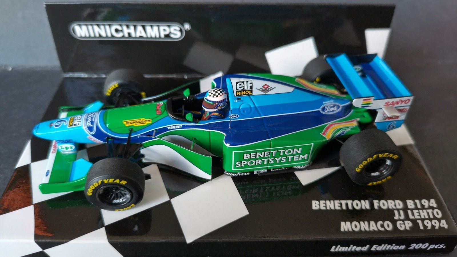 Benetton Ford B194 Lehto Monaco GP 1:43 Minichamps Pol, Auto, Verzenden, ., Nieuw
