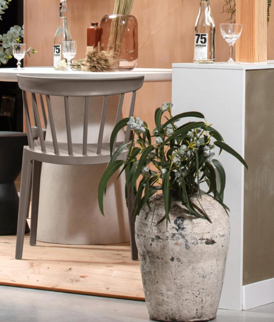 Woood Bliss Spijlenstoel - Taupe | Set 4 | Van €99 p stuk nu, Nieuw, Ophalen of Verzenden, Woood, Woood