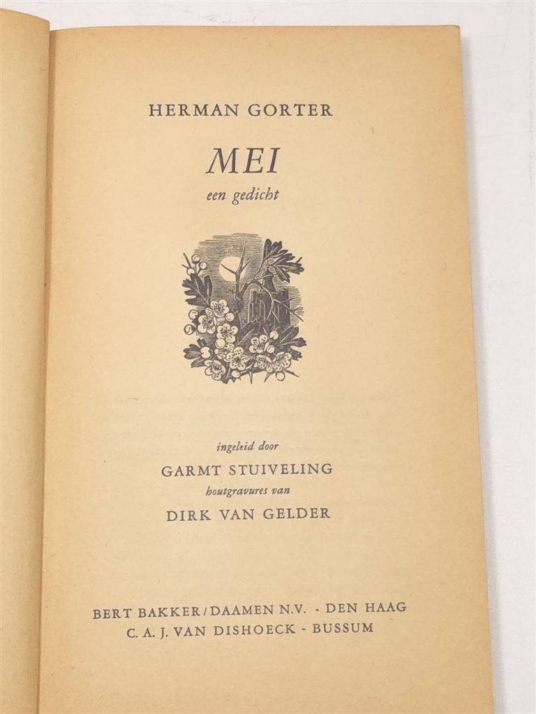 Mei — Herman Gorter, met Houtgravures 1e dr 1956, Ophalen of Verzenden, Gelezen