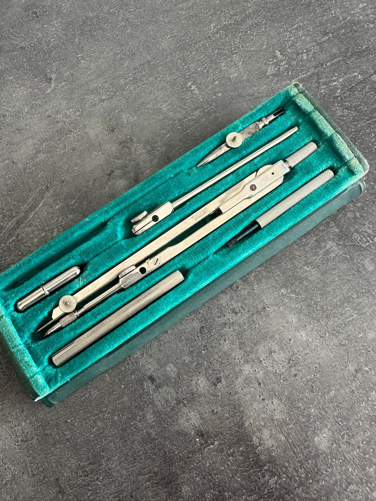 Vintage Tekenset - Passer en Tekengereedschap in Etui, Ophalen of Verzenden