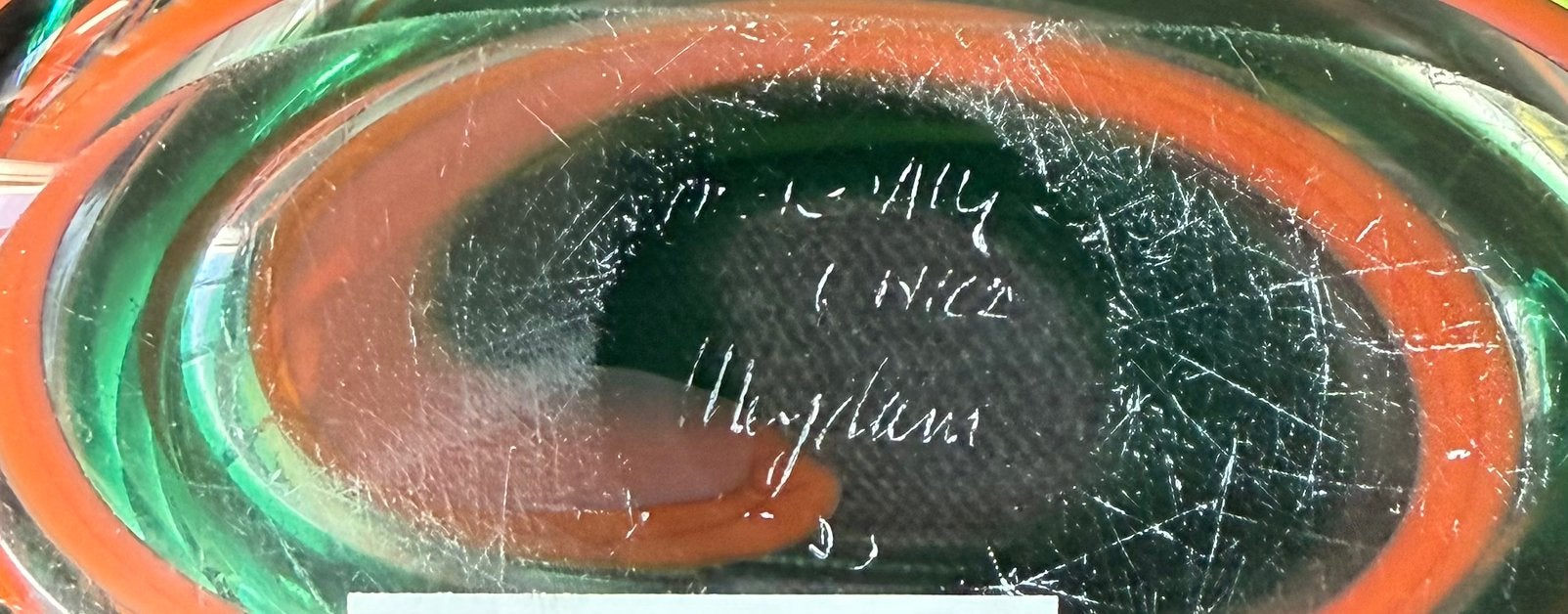 Uniek Leerdam glas Floris Meydam 1953 gesigneerd slingervaas, Antiek en Kunst, Ophalen of Verzenden