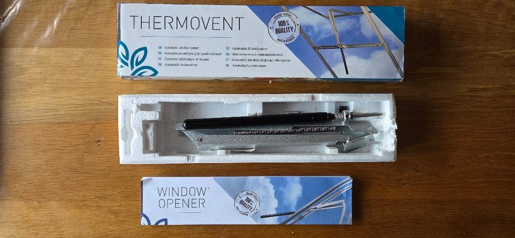 2 automatische raamopeners voor tuinkas, Tuin en Terras, Ophalen, Zo goed als nieuw